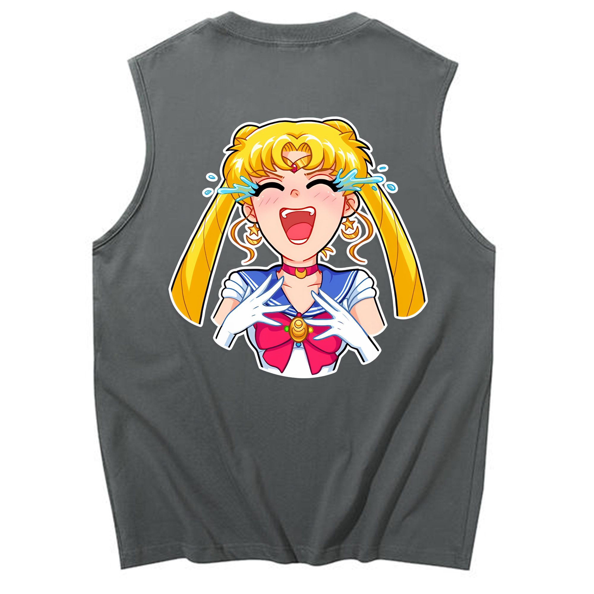 （画像用） 美少女戦士セーラームーン 月野 うさぎ つきの うさぎ Sailor Moon Tsukino Usagi コットン100％タンクトップ（背面プリント）